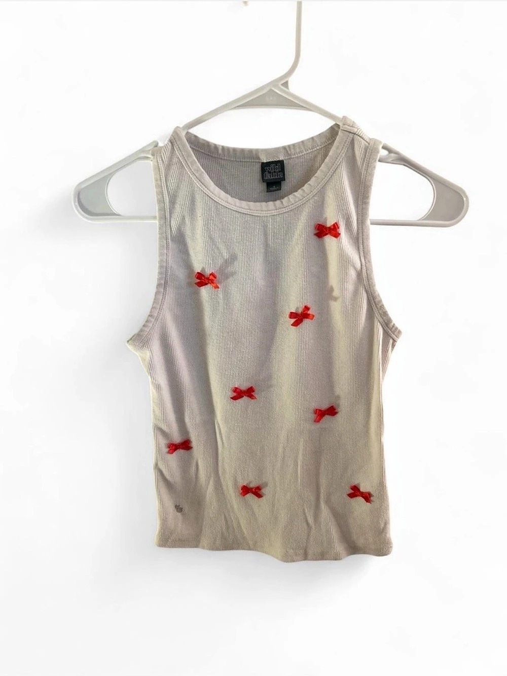 wild fable Ribbed Red Bow Tank Top Ribbed Bow Detail Tank Size Small